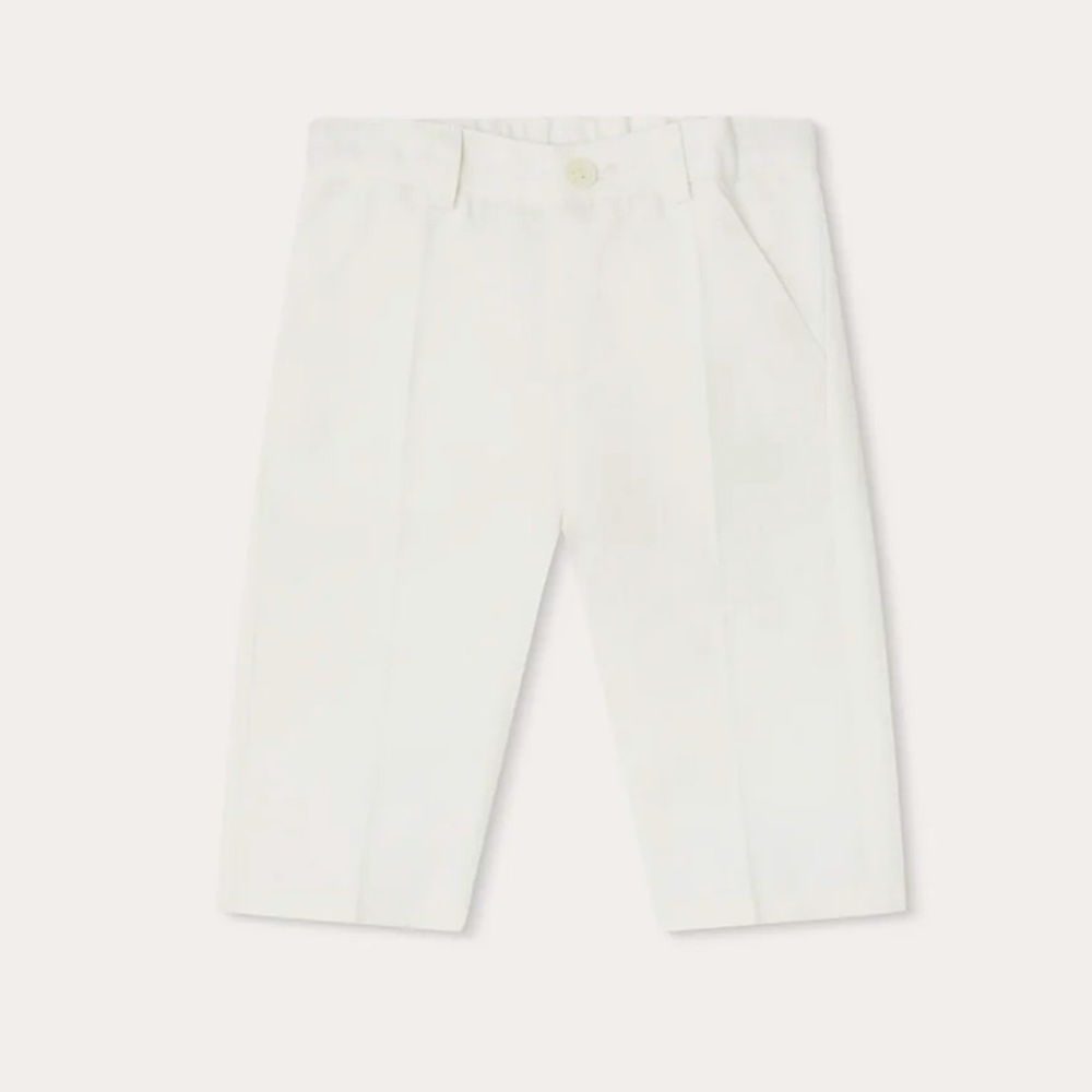 Bonpoint white pants baby boy 12 months